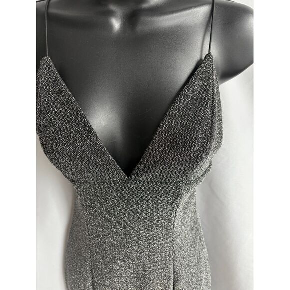 Forever 21 Little Black Dress Silver Sparkly Party Cocktail S NYE Date Night - Picture 2 of 9